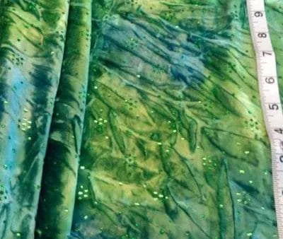 9J-103 Green/Turquoise Tie Dye Stretch Velvet
