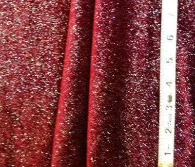 9E-102 Maroon Glitter Stretch Velvet