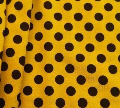 10I-103 Yellow Black Polka Dots