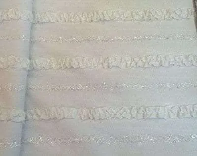5A-105 White Ruffled Lycra - 2.5 YARD REMNANT