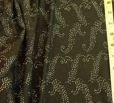 2C-104 Metallic  Feathered Black Sheer - 4 YARD REMNANT