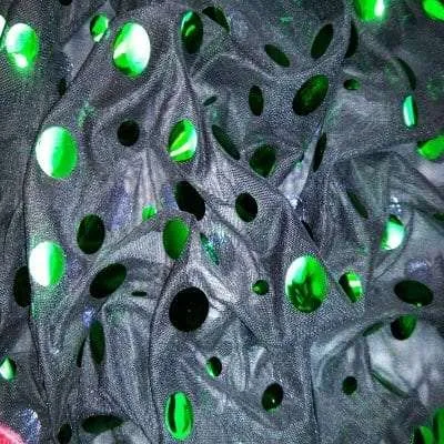3C-101 Black Green Dots Mesh