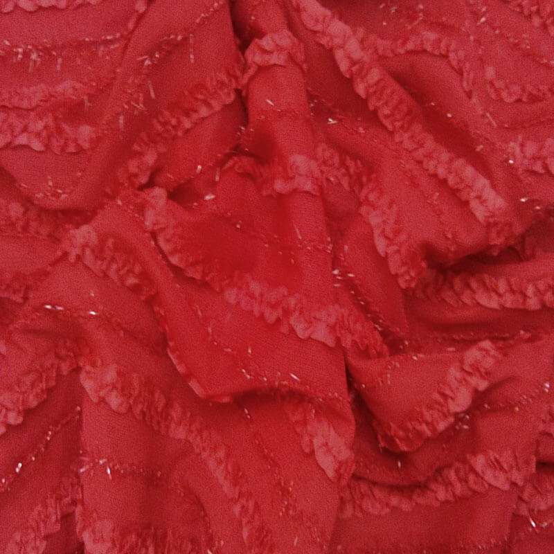 3D-105 Scarlet Ruffled Mesh