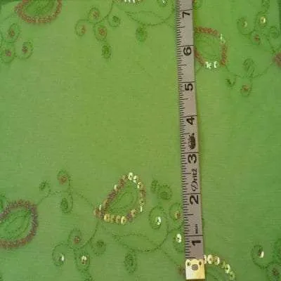 3J-109 Lime Sequin Mesh