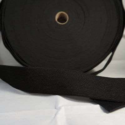 1 1/4" Black Polyester Elastic