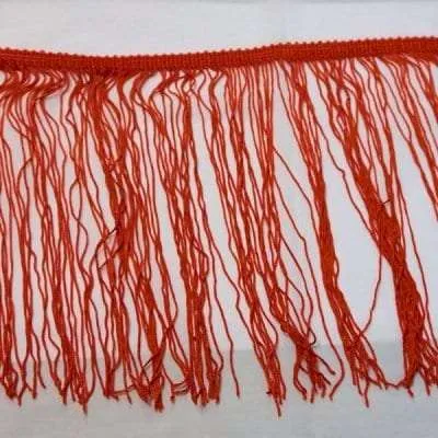 F100 Red 9" Chainette Fringe