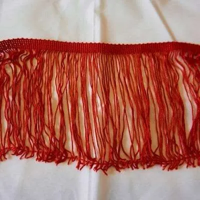 F101 Red 6" Chainette Fringe