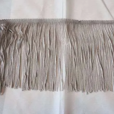 F102 Silver 6" Chainette Fringe