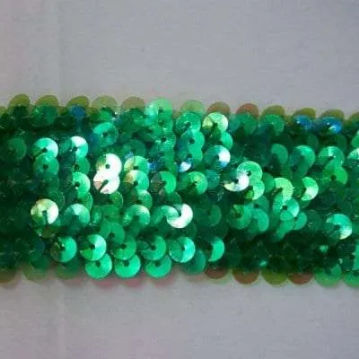 S104 Clear Lime Stretch Sequin Trim 5 Row