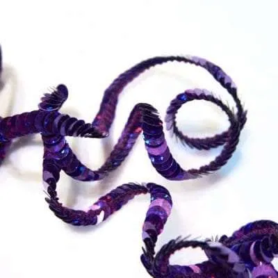 S105 Purple Stretch Sequin Trim