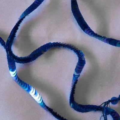 S118 Blue Iris Stretch Sequins Trim 27 yards - $10