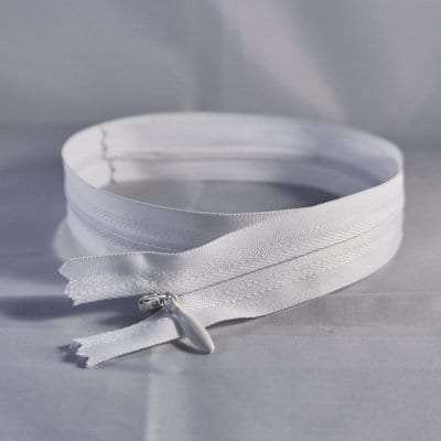 White Unique Invisible Zipper 22"