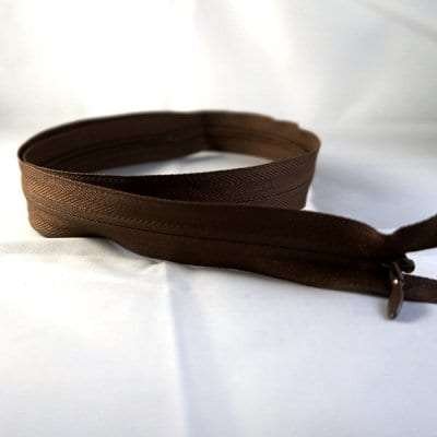 Brown Unique Invisible Zipper 22"