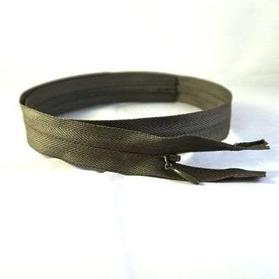 Dark Olive Unique Invisible Zipper 22"