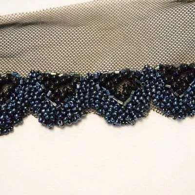 B100 Hematite Beaded Trim