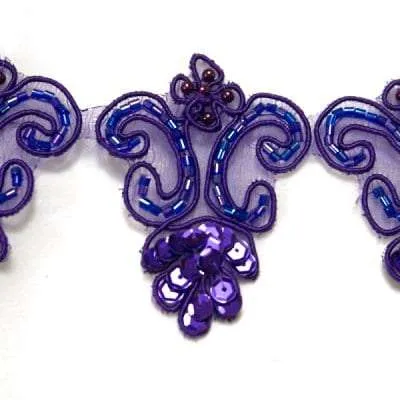 B102 Purple Beaded Trim - 2 yards $12