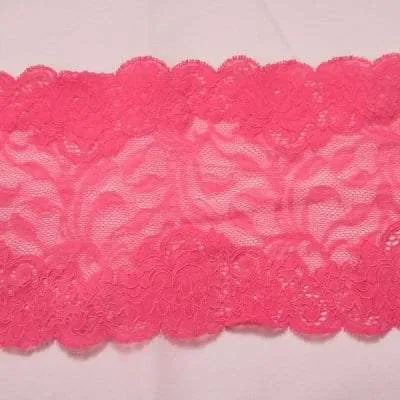 L100 Pink Scalloped Stretch Lace Trim