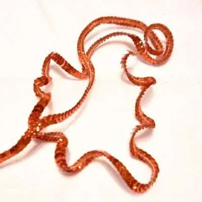 S128 Orange Hologram Stretch Sequins Trim