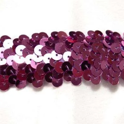 S141 Orchid Stretch Sequin Trim 3 Row