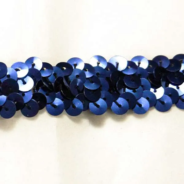 S146 Navy Stretch Sequin Trim 2 Row - Image 2