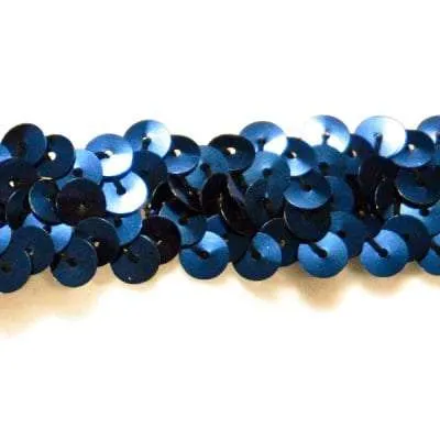S146 Navy Stretch Sequin Trim 2 Row