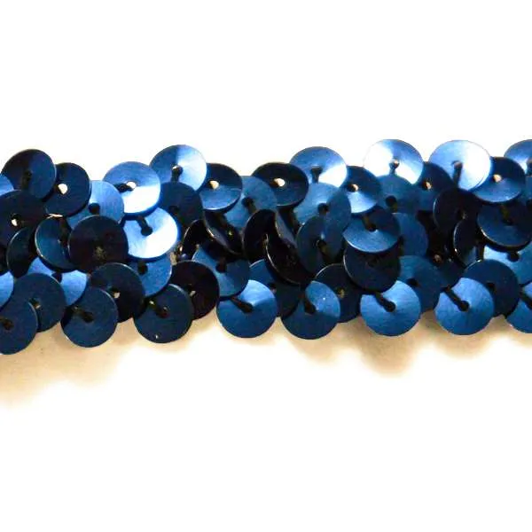 S146 Navy Stretch Sequin Trim 2 Row