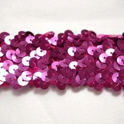S151 Pink Stretch Sequin Trim 4 Row