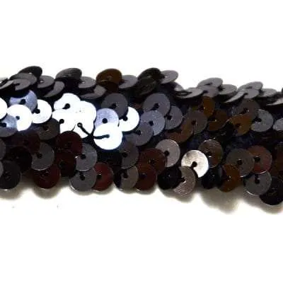 S153 Pewter Stretch Sequin Trim 3 Row
