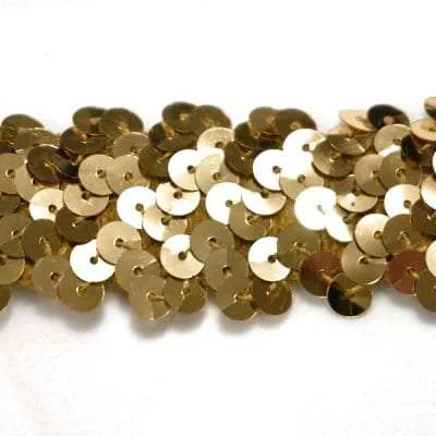 S155 Gold Stretch Sequin Trim 3 Row