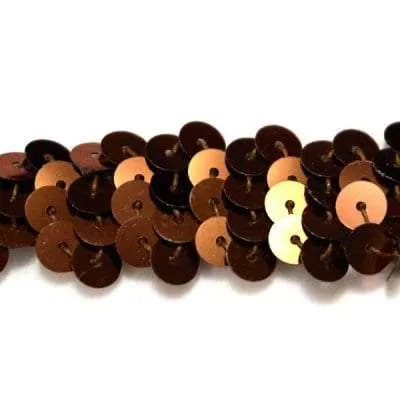 S158 Brown Stretch Sequin Trim 2 Row